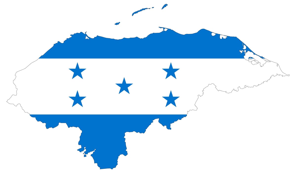 mapa de Honduras bandeira