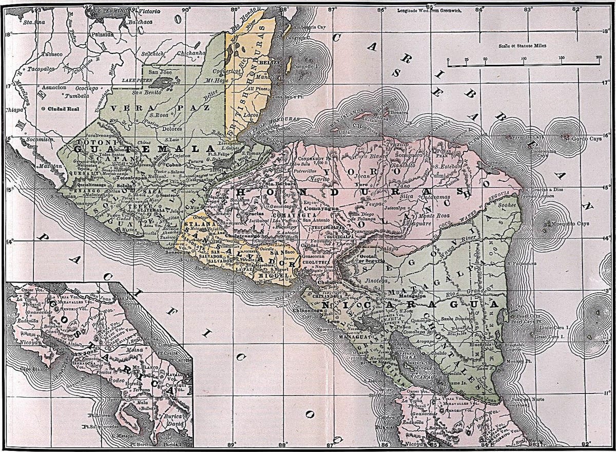 mapa de Honduras britânicas