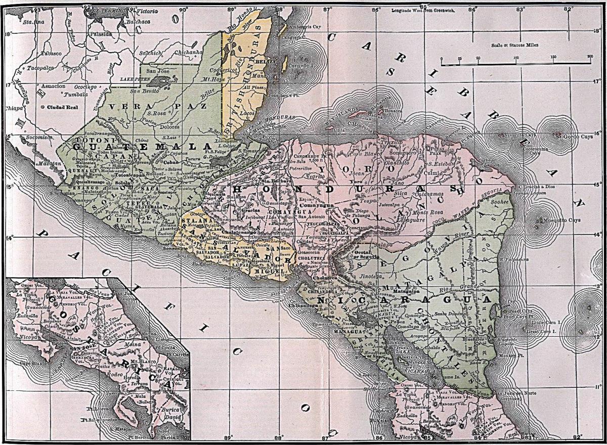 mapa de Honduras britânicas