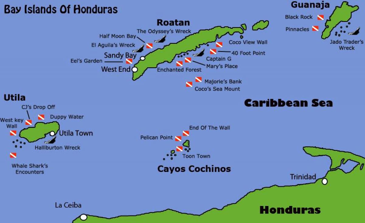 Honduras Ilhas Mapa 