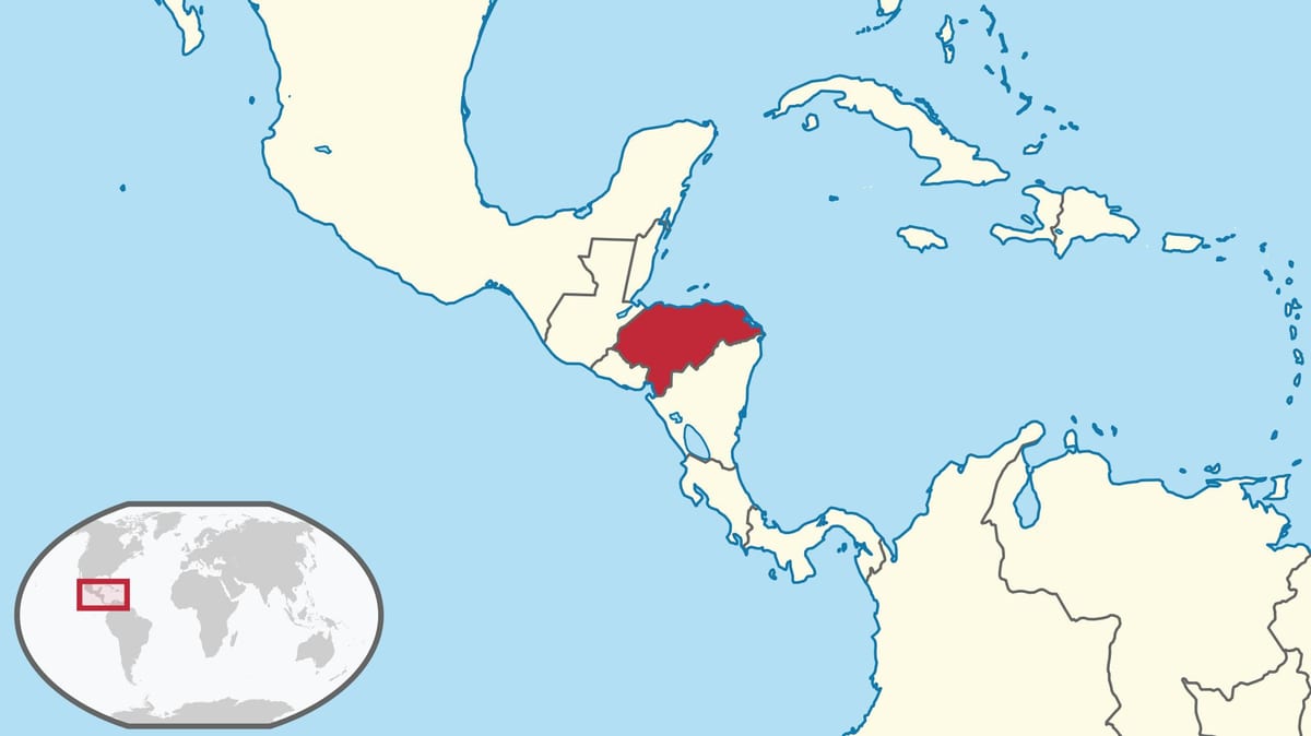 Honduras localização no mapa