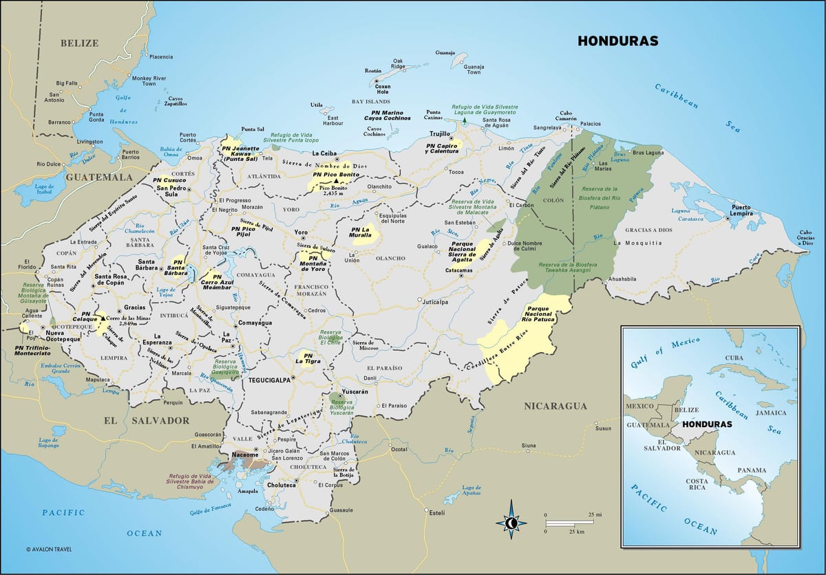 mapa de Honduras estrada
