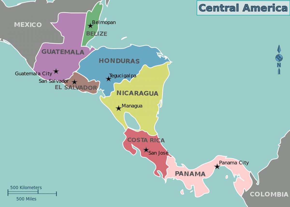 mapa de Honduras mapa de américa central