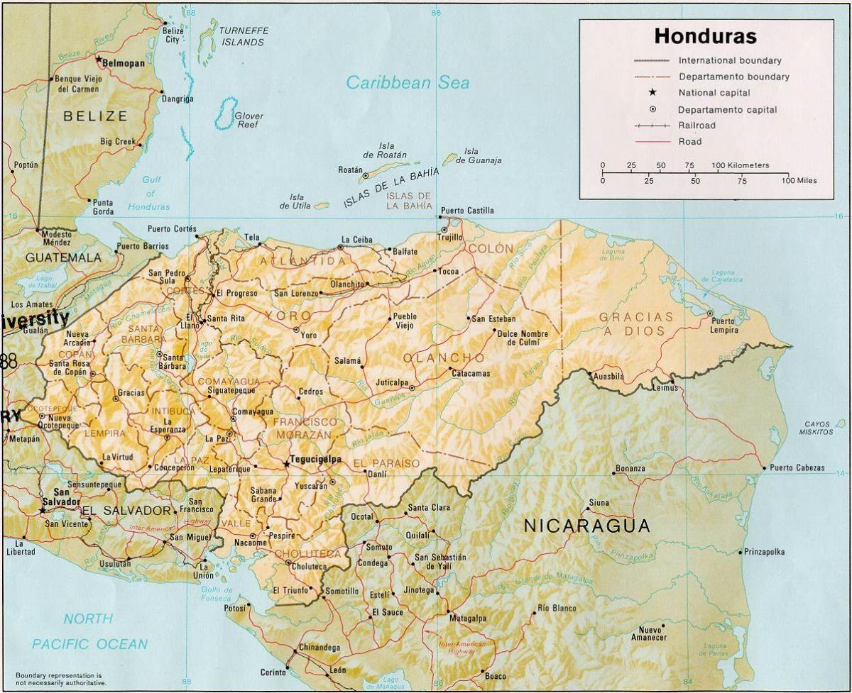 roatan ilhas da baía de Honduras mapa