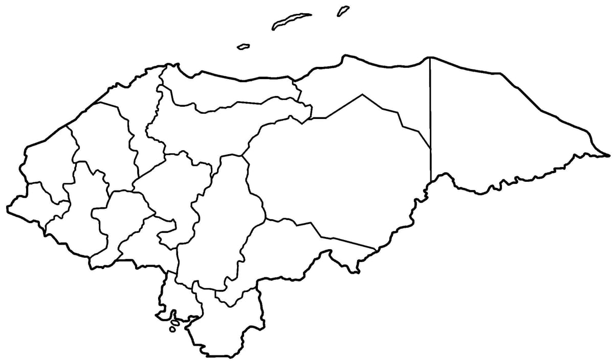 mapa da mapa em branco de Honduras