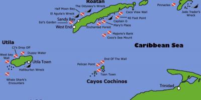 Ilhas de Honduras mapa