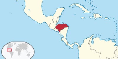 Honduras localização no mapa