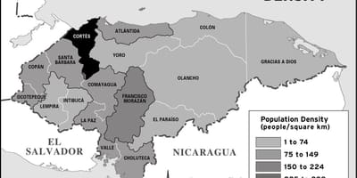 Mapa de população de Honduras
