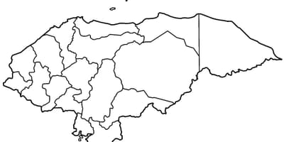 Mapa da mapa em branco de Honduras